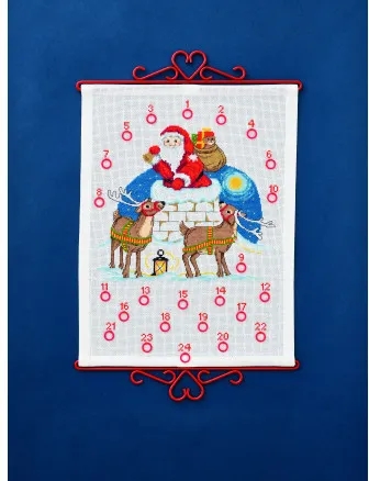 Permin Broderikit Julemand i skorsten 32x42cm